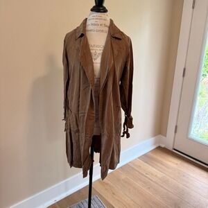 BB Dakota Women's‎ Chocolate Brown 100% Lyocell Trench Coat Size M